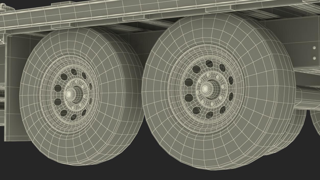 Gooseneck Equipment Pickup Trailer 3D model