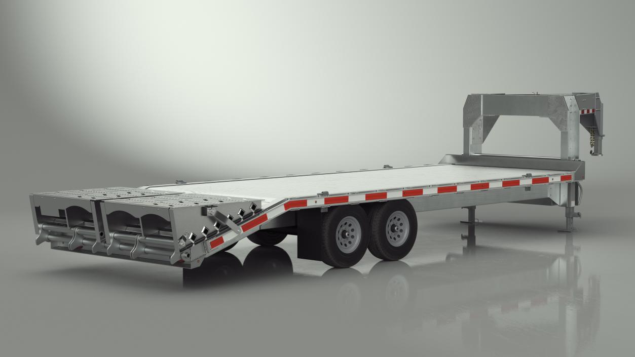 Gooseneck Equipment Pickup Trailer 3D model