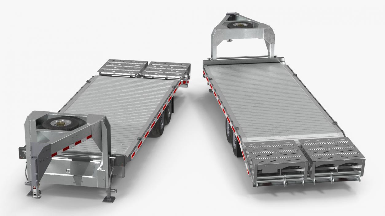 Gooseneck Equipment Pickup Trailer 3D model