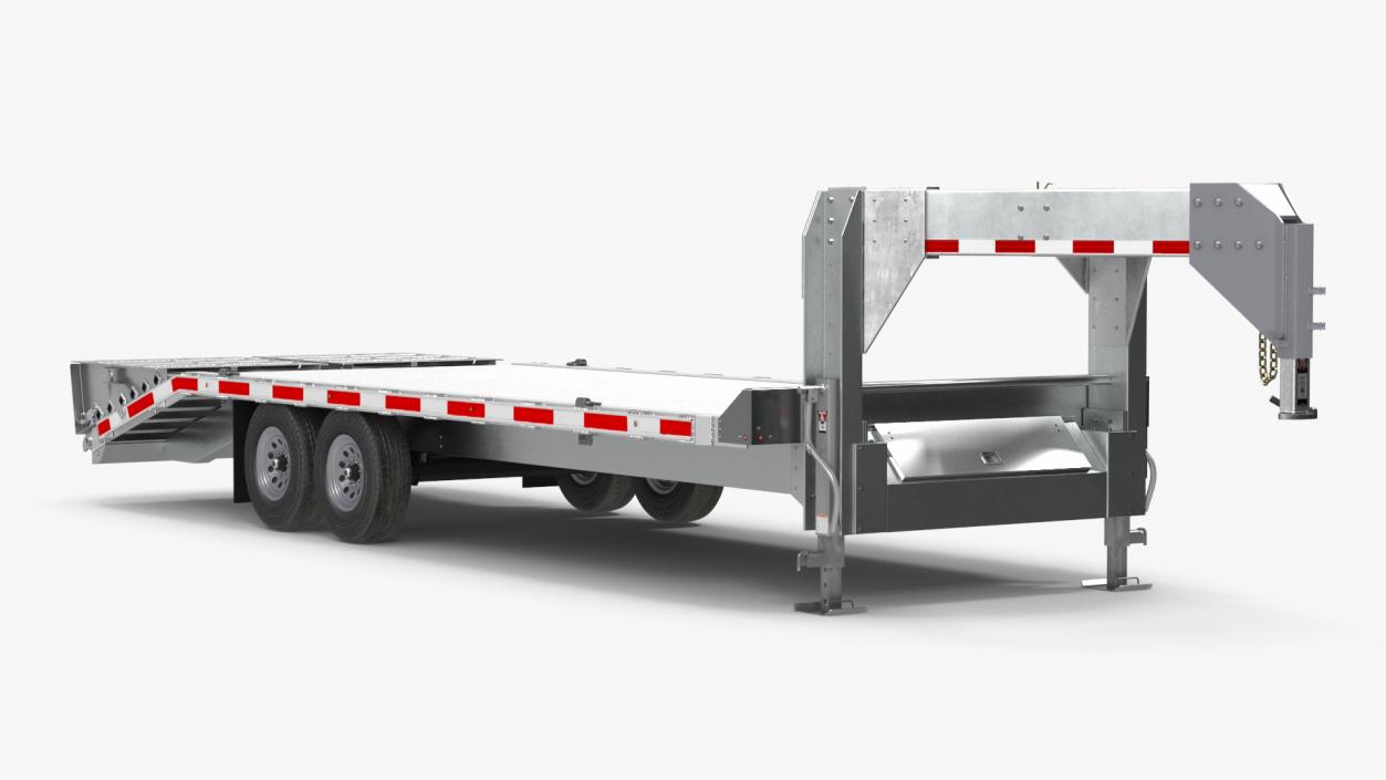 Gooseneck Equipment Pickup Trailer 3D model