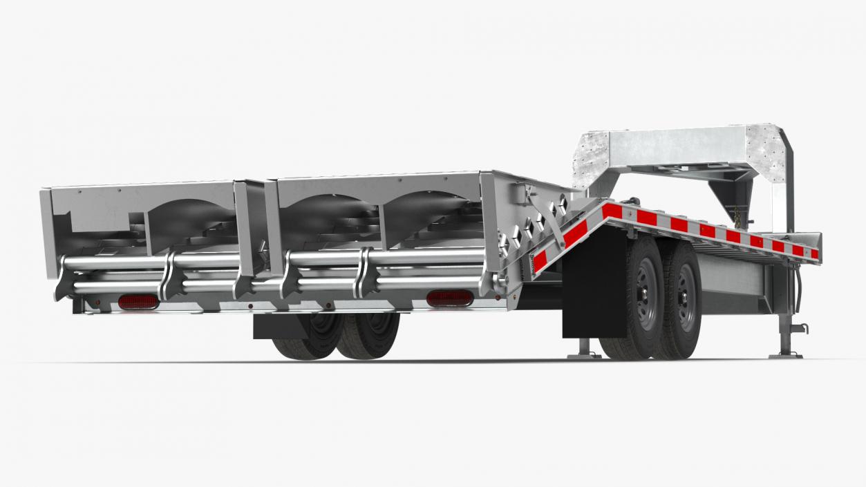 Gooseneck Equipment Pickup Trailer 3D model