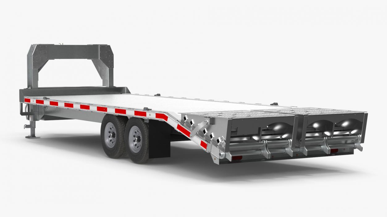 Gooseneck Equipment Pickup Trailer 3D model