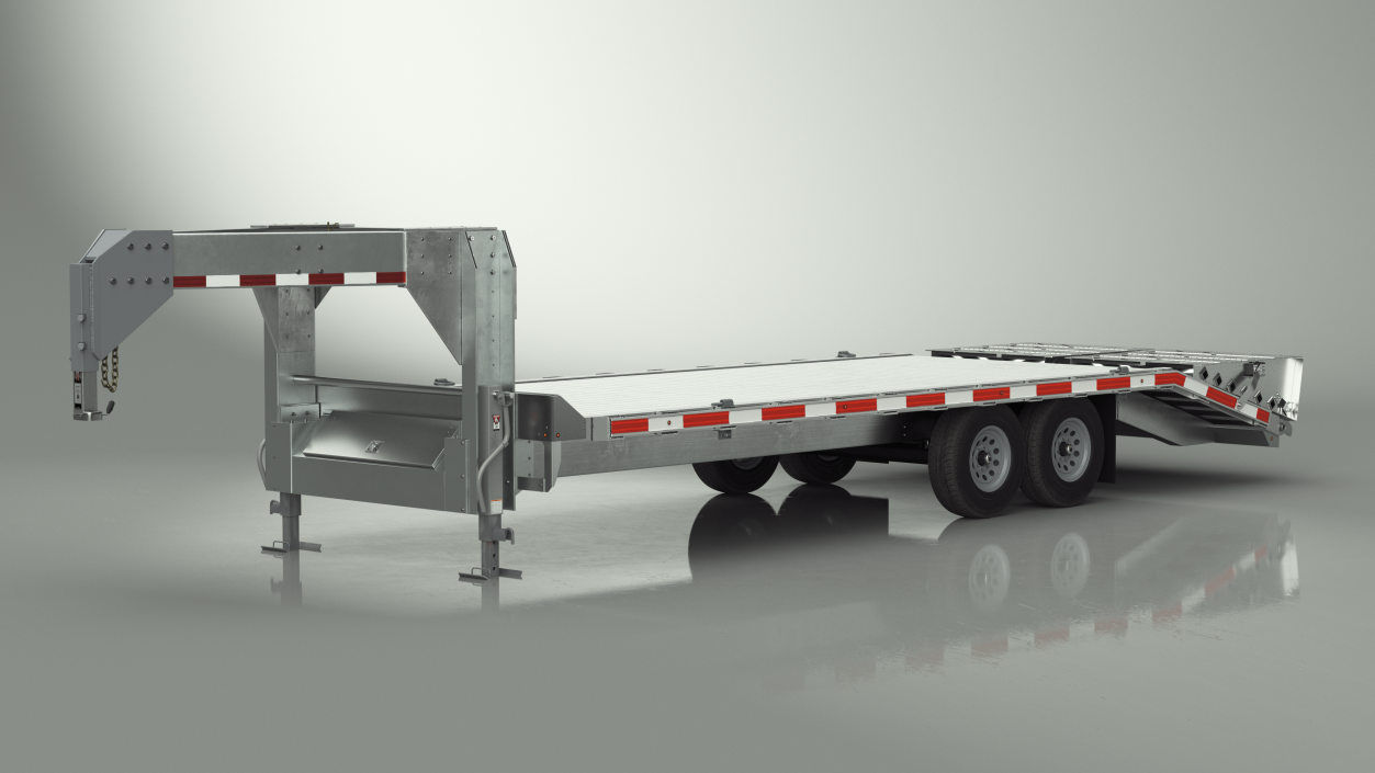 Gooseneck Equipment Pickup Trailer 3D model