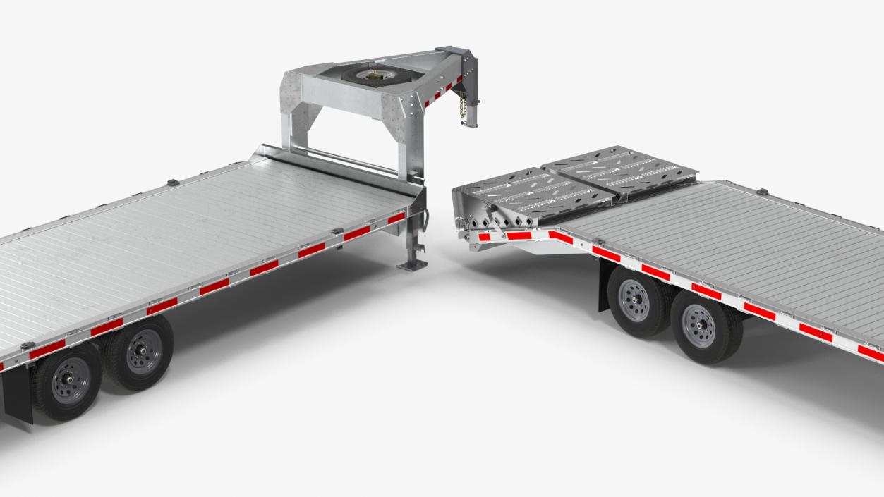 Gooseneck Equipment Pickup Trailer 3D model