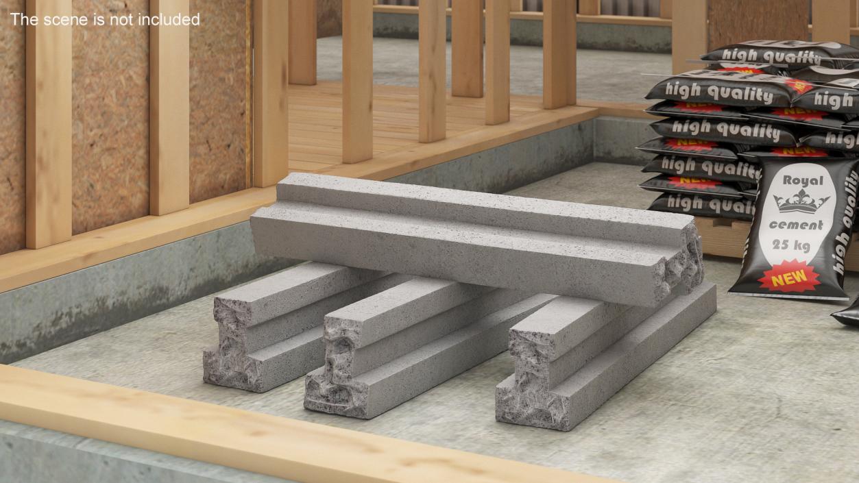 3D Concrete Floor T Beam