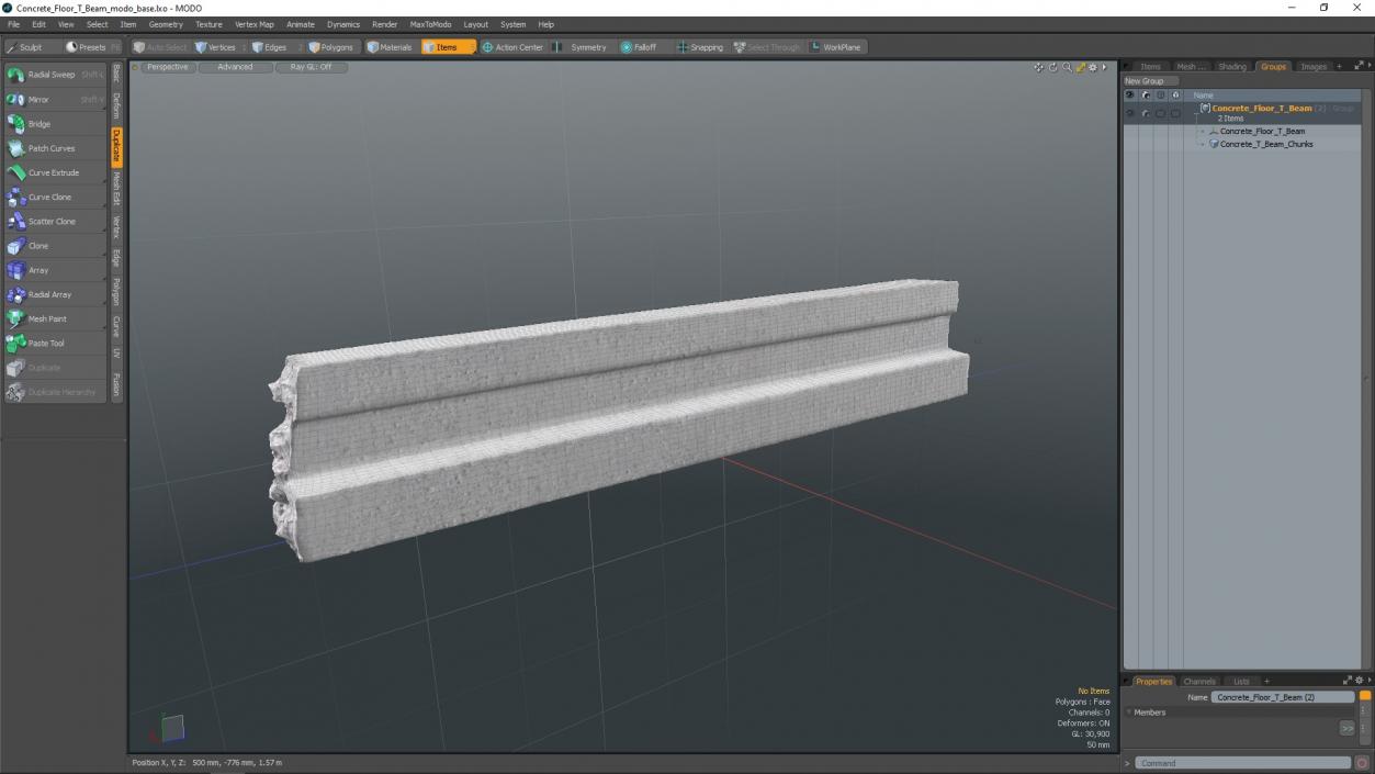 3D Concrete Floor T Beam