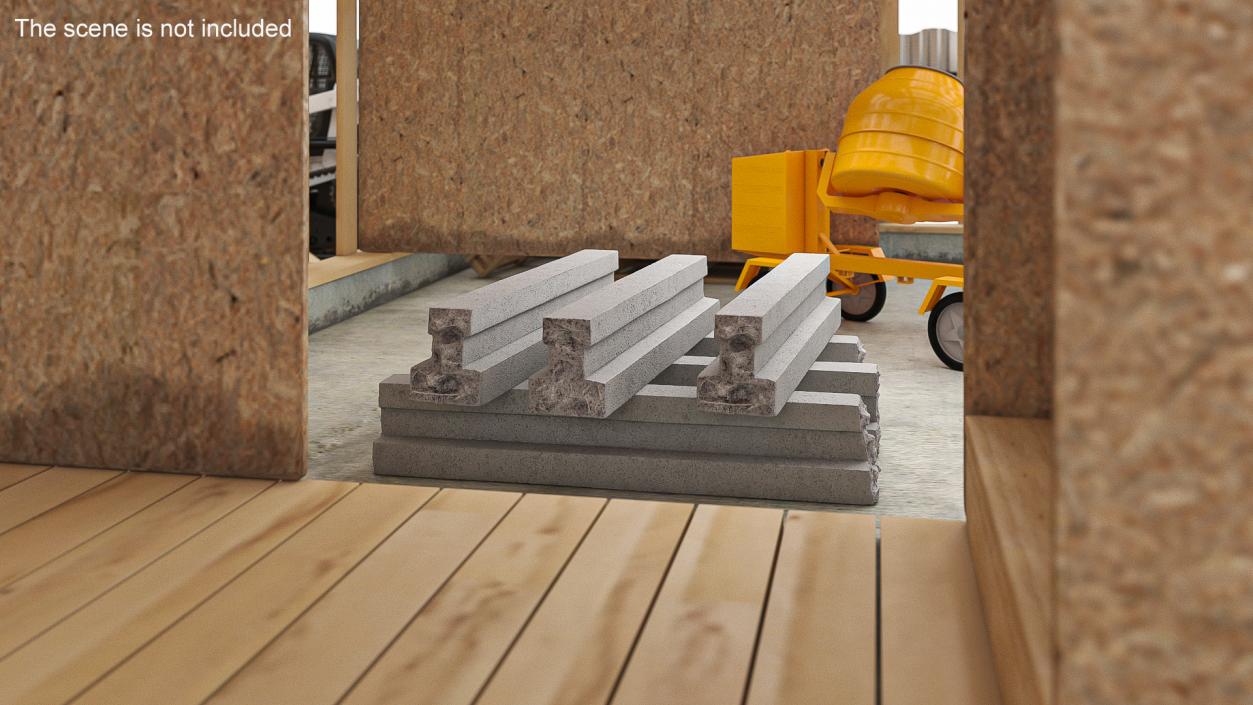 3D Concrete Floor T Beam