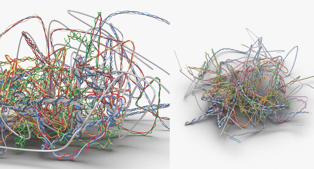 Colorful Plastic Cables Collection 3D model