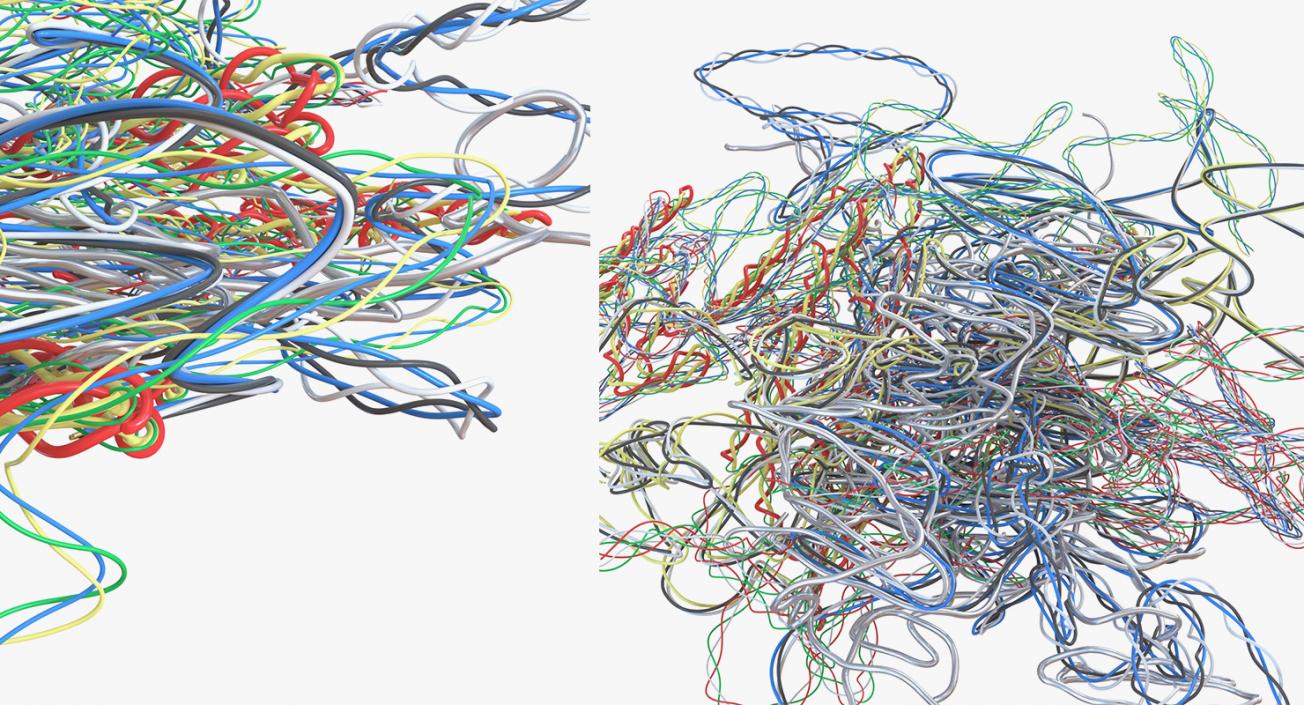 Colorful Plastic Cables Collection 3D model