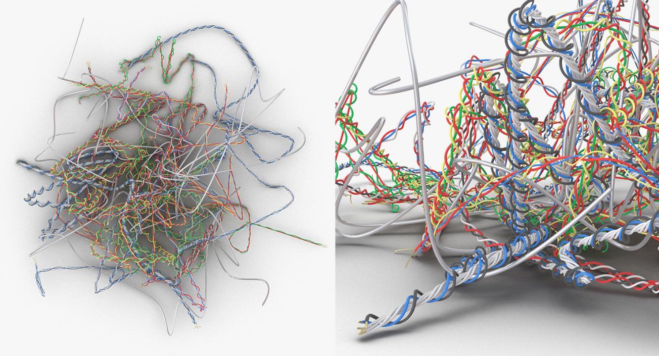 Colorful Plastic Cables Collection 3D model