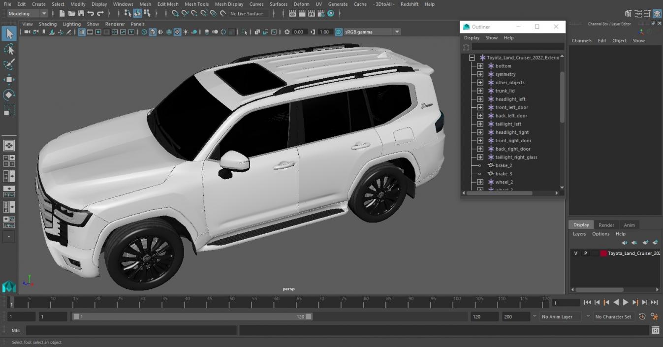 3D Toyota Land Cruiser 2022 Exterior Only model