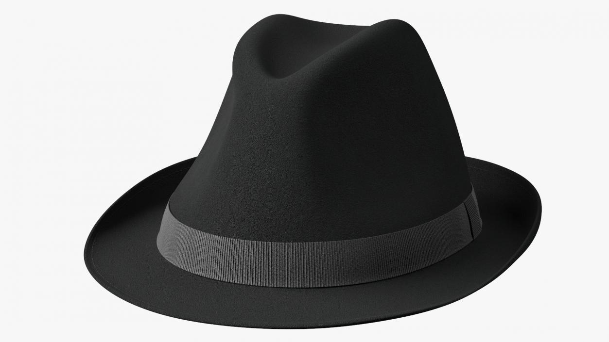 3D Black Fedora Hat