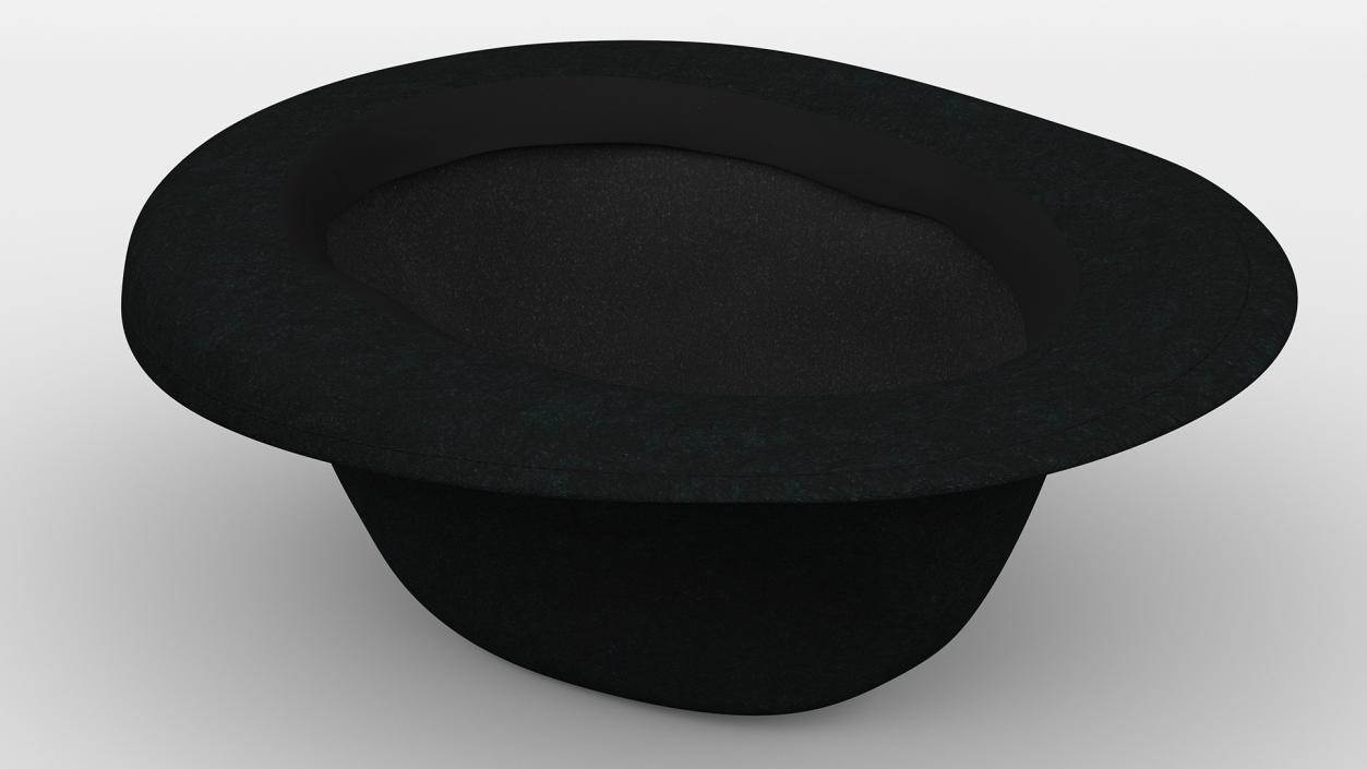 3D Black Fedora Hat