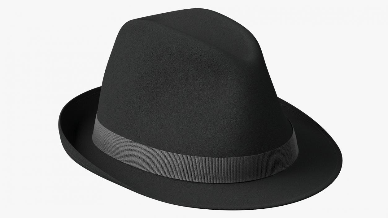 3D Black Fedora Hat