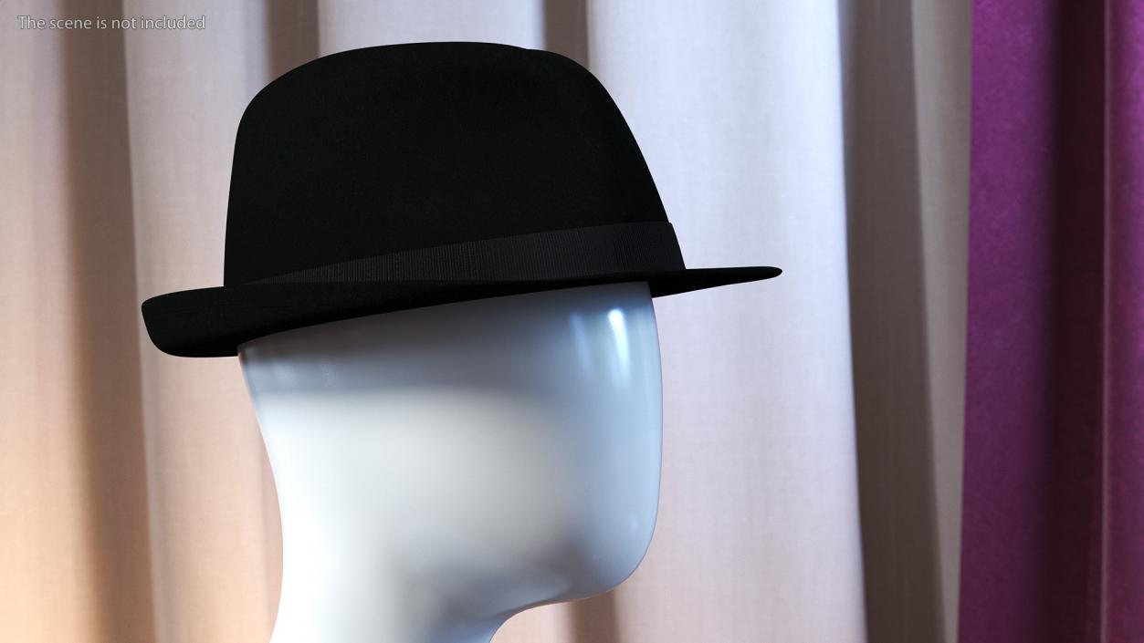 3D Black Fedora Hat