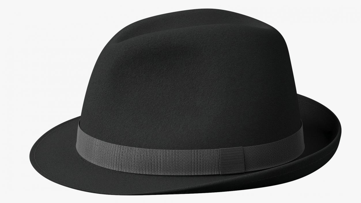 3D Black Fedora Hat