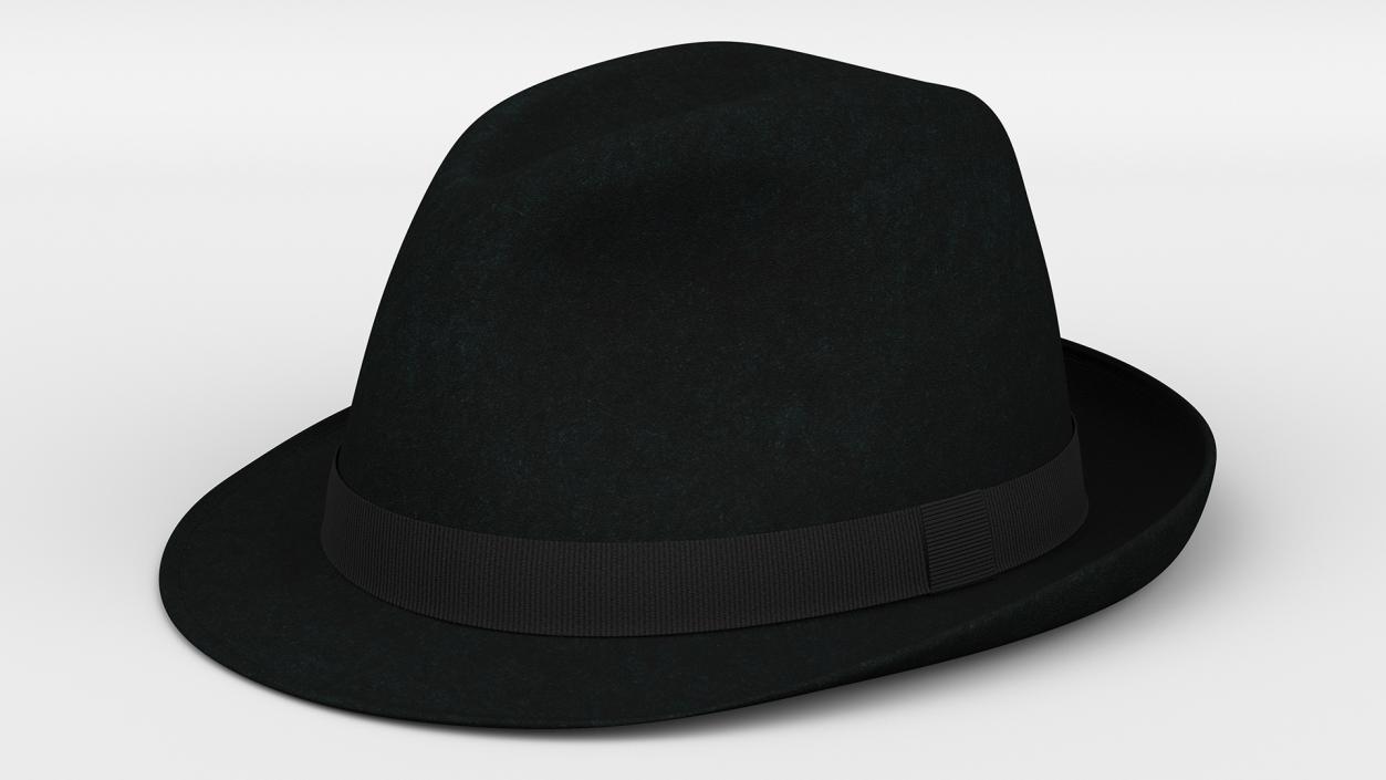 3D Black Fedora Hat