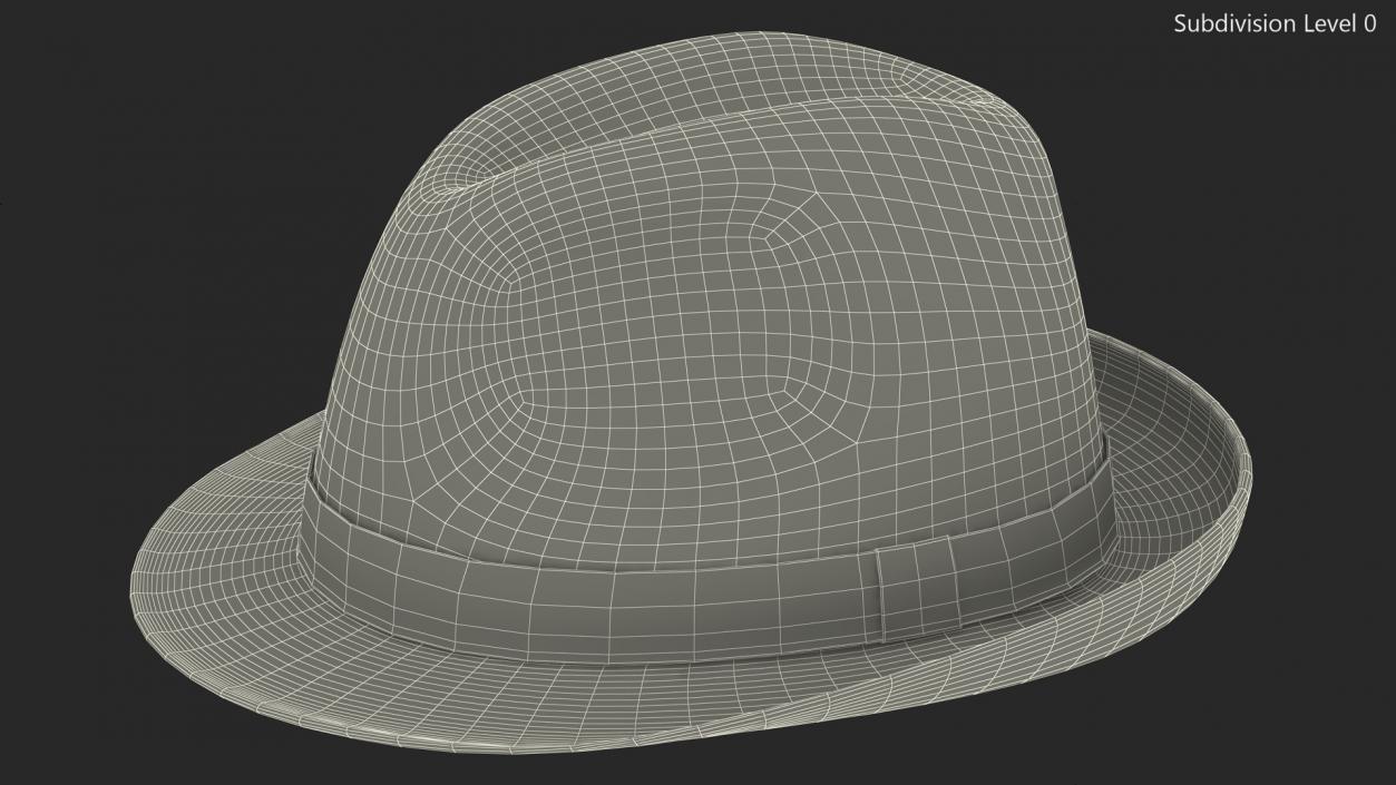 3D Black Fedora Hat