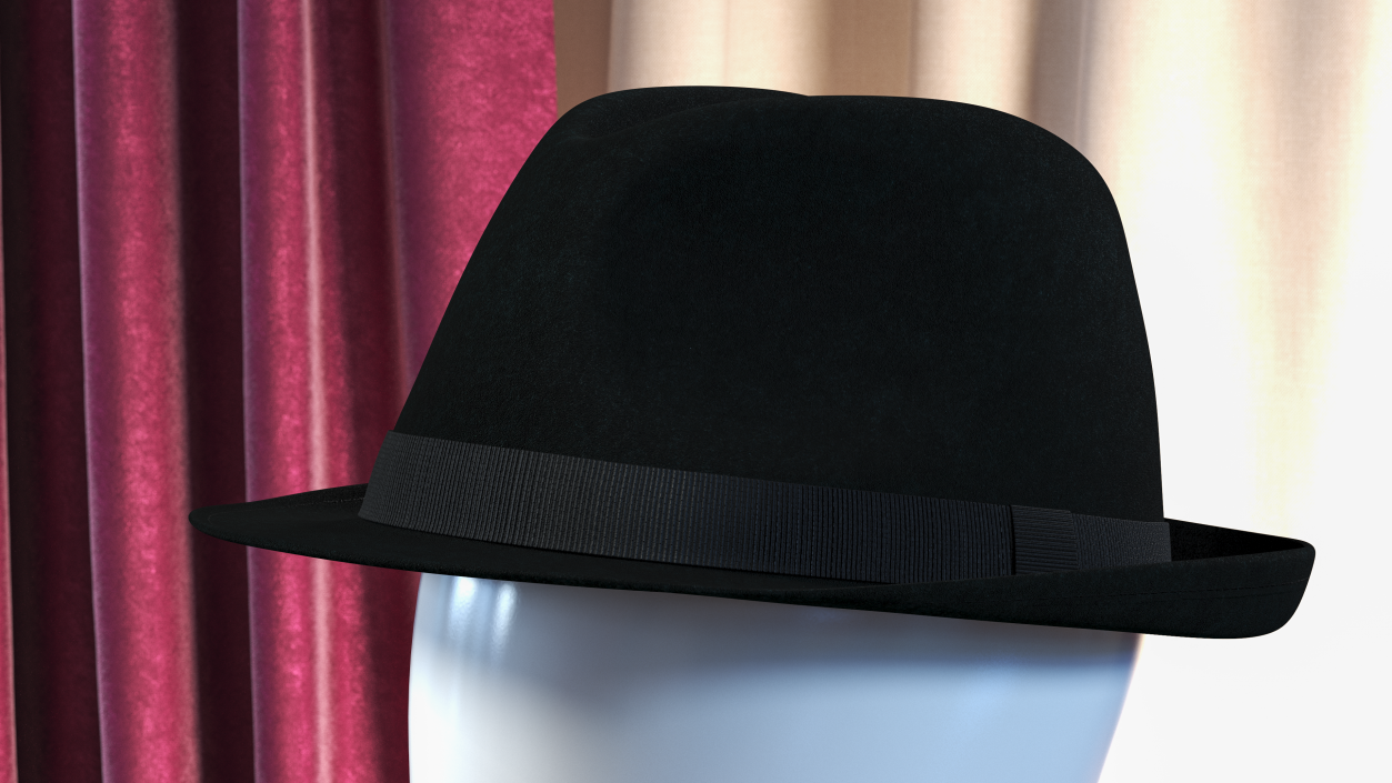 3D Black Fedora Hat