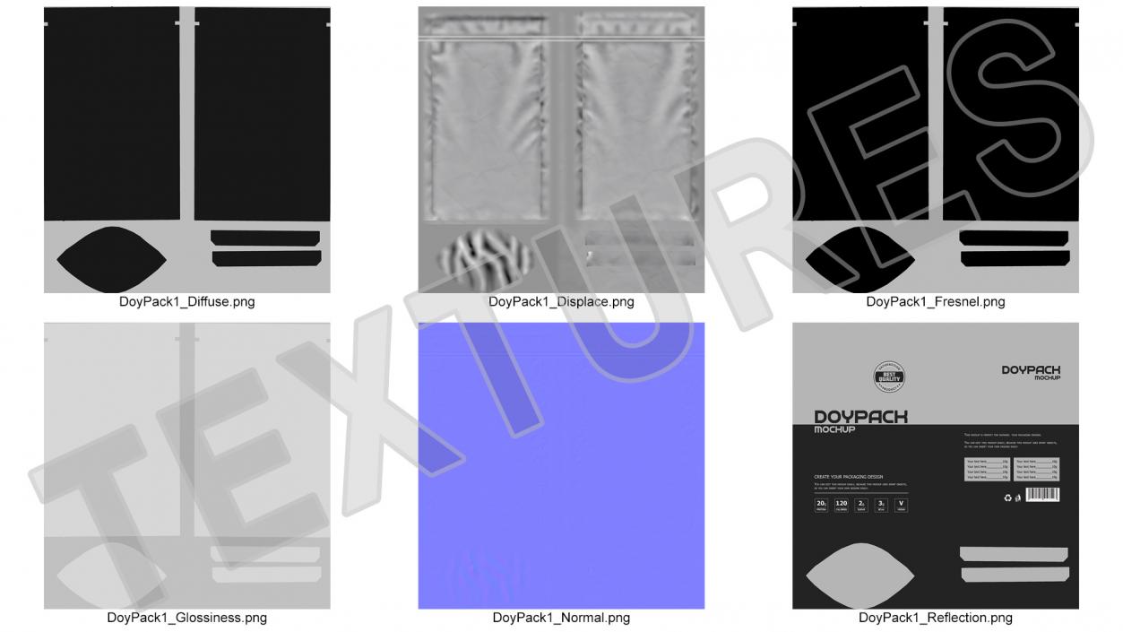 3D Doy Pack With Zipper Mockup Black model