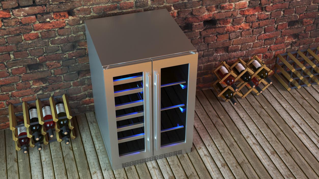 Wine Cooler Set Full Compact and Dual Zone 3D