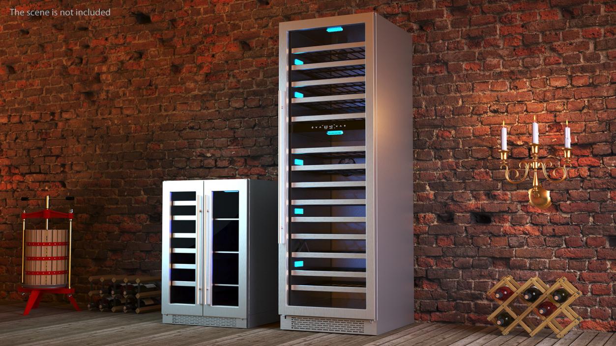 Wine Cooler Set Full Compact and Dual Zone 3D