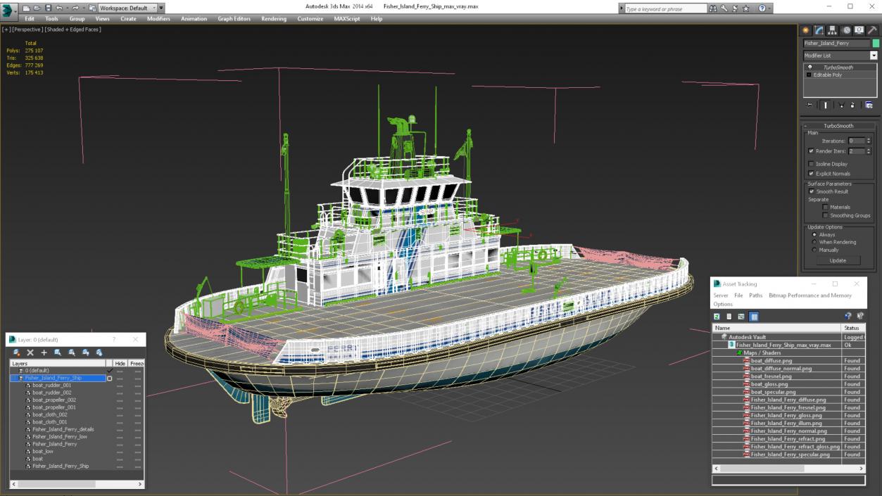 Fisher Island Ferry Ship 3D model