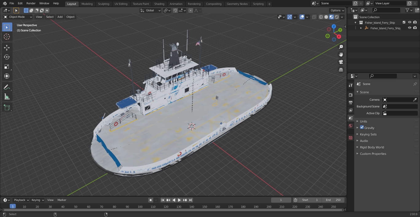 Fisher Island Ferry Ship 3D model