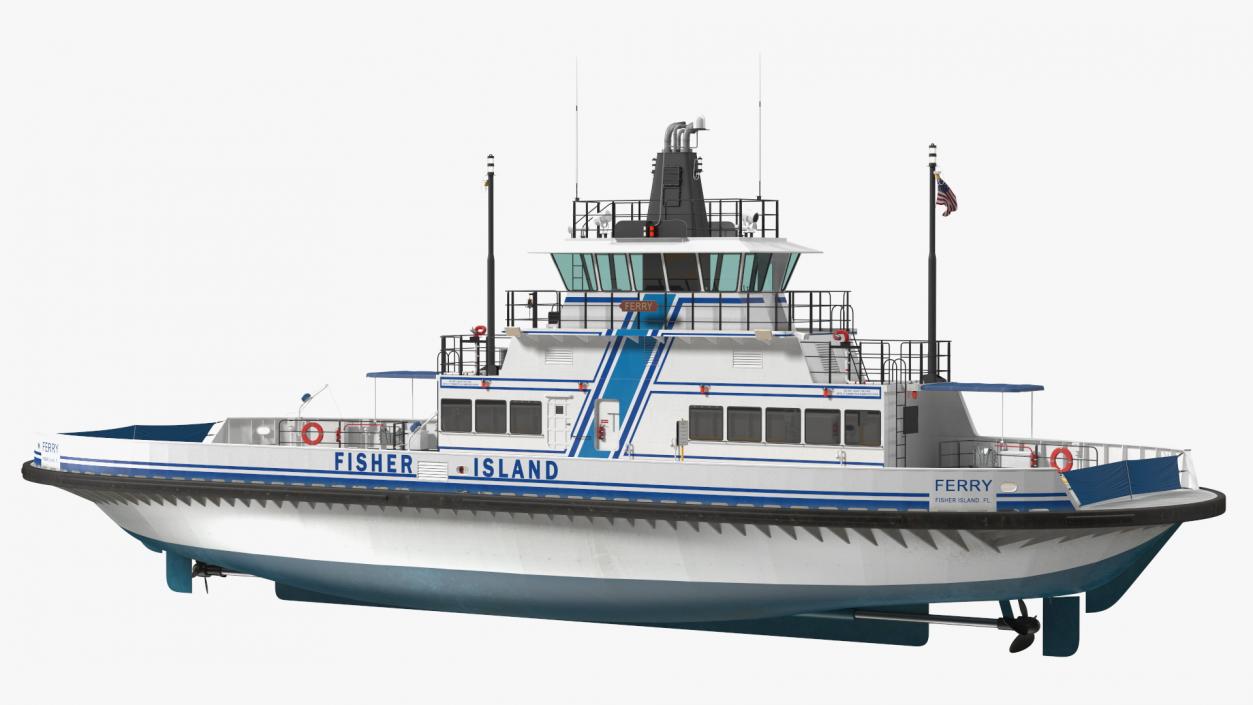 Fisher Island Ferry Ship 3D model