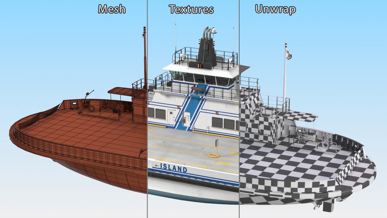 Fisher Island Ferry Ship 3D model