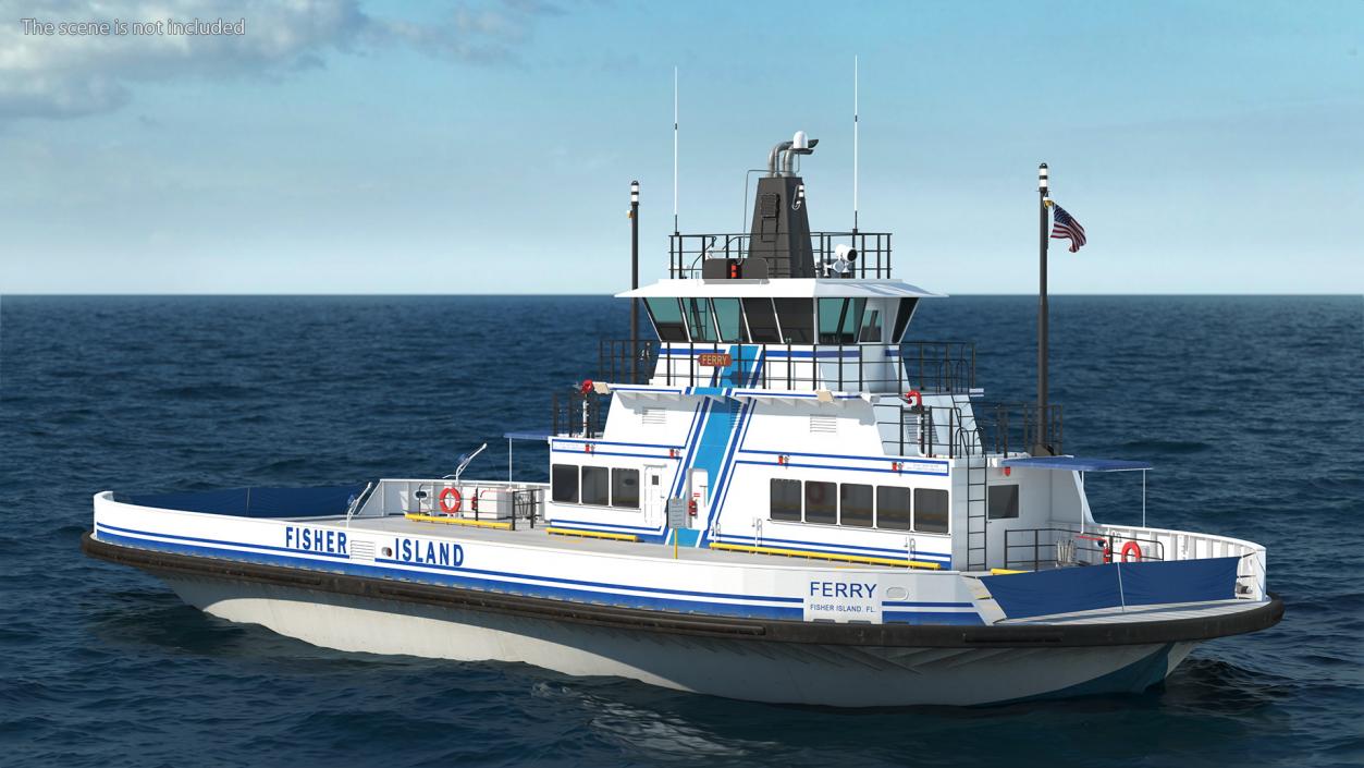 Fisher Island Ferry Ship 3D model