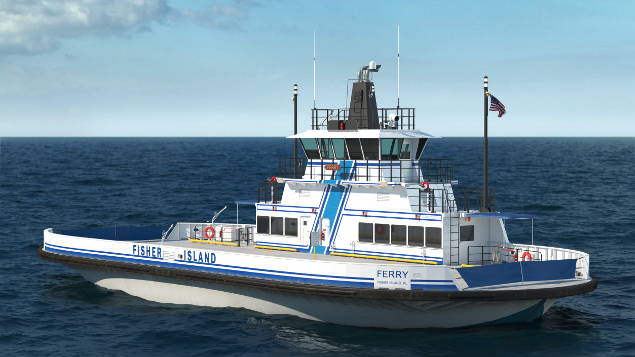 Fisher Island Ferry Ship 3D model