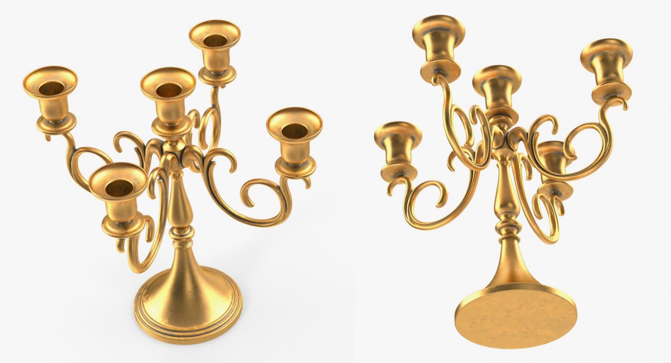 3D model Candlestick 5 Branch Gold