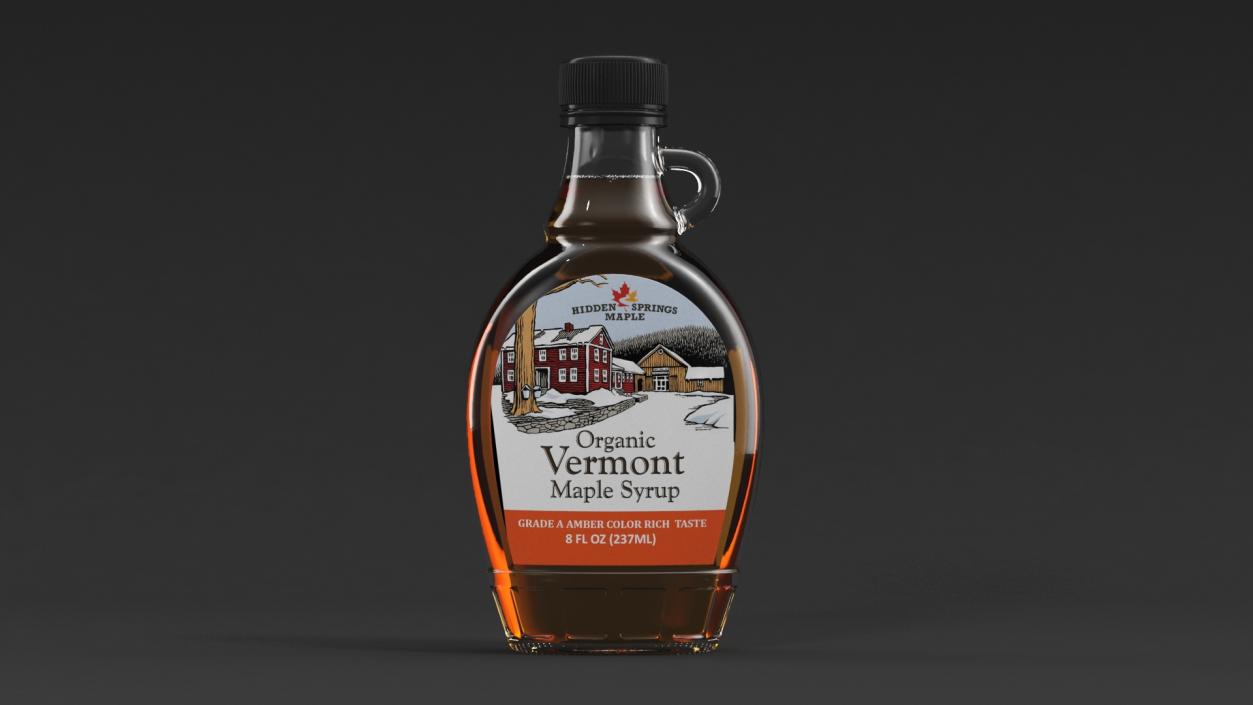 Vermont Maple Syrup Glass Bottle 3D