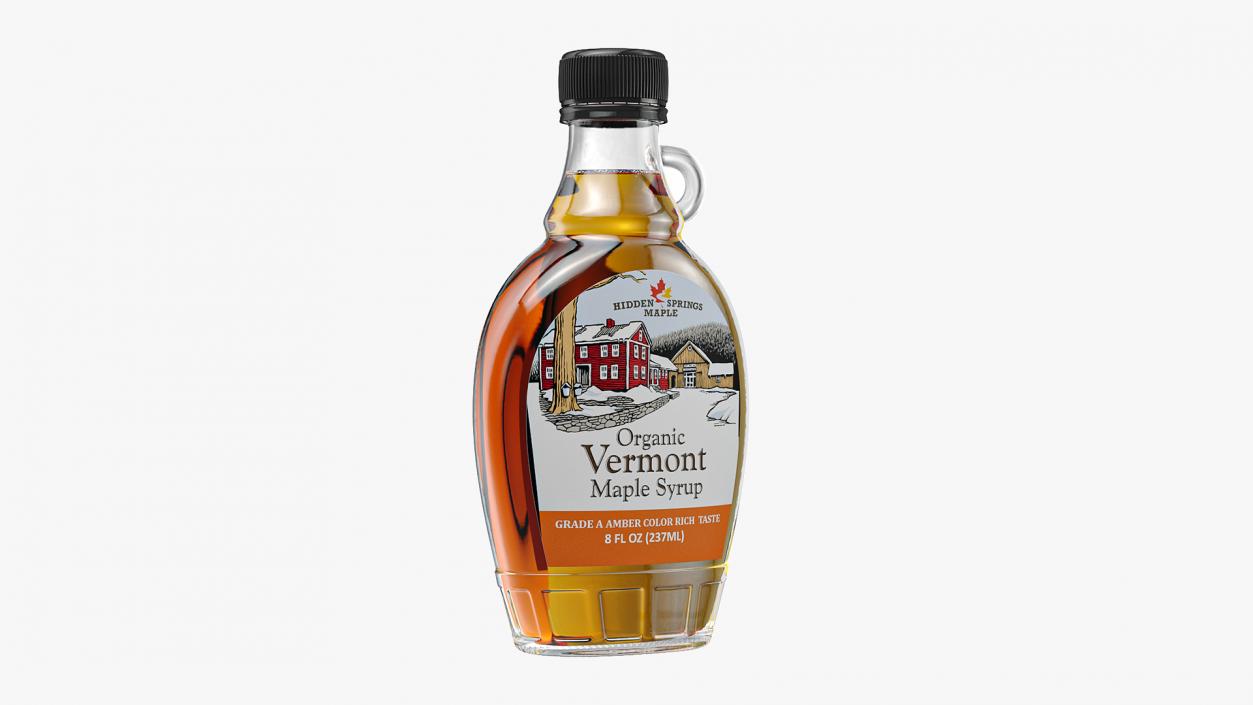 Vermont Maple Syrup Glass Bottle 3D