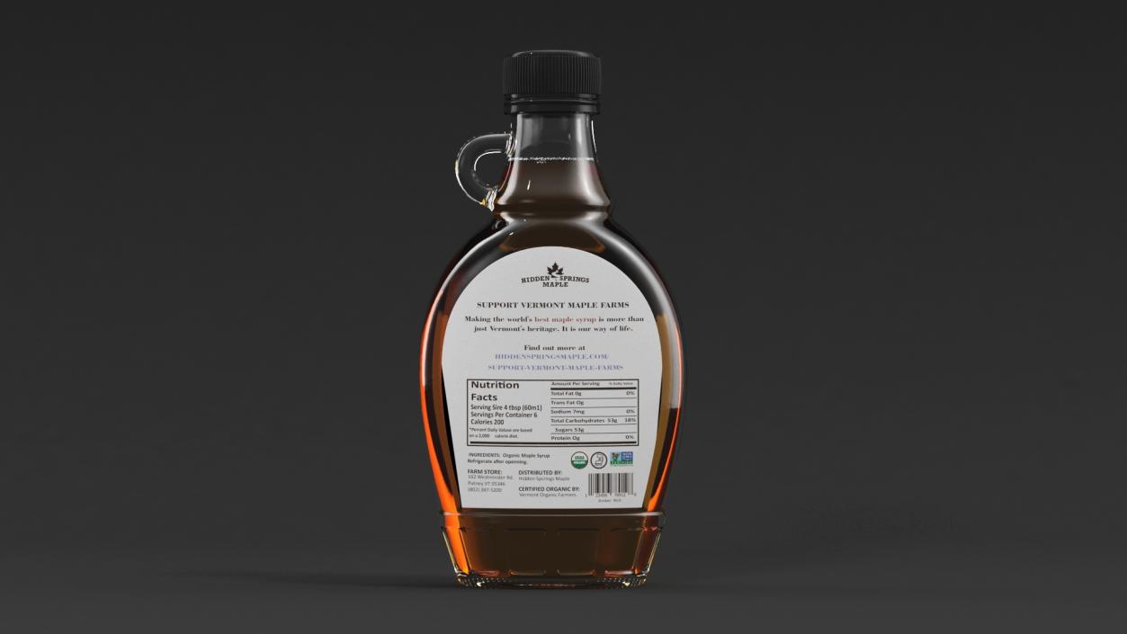 Vermont Maple Syrup Glass Bottle 3D