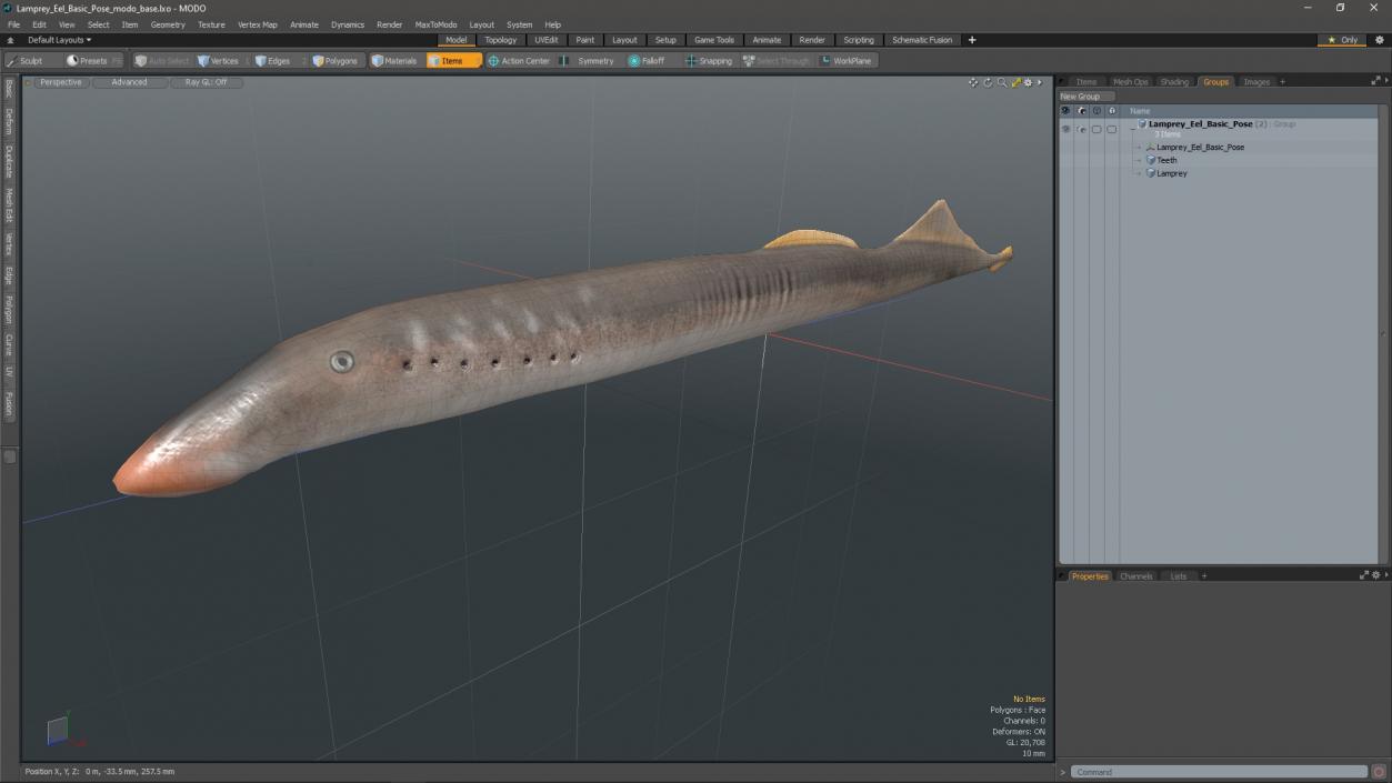 Lamprey Eel Basic Pose 3D