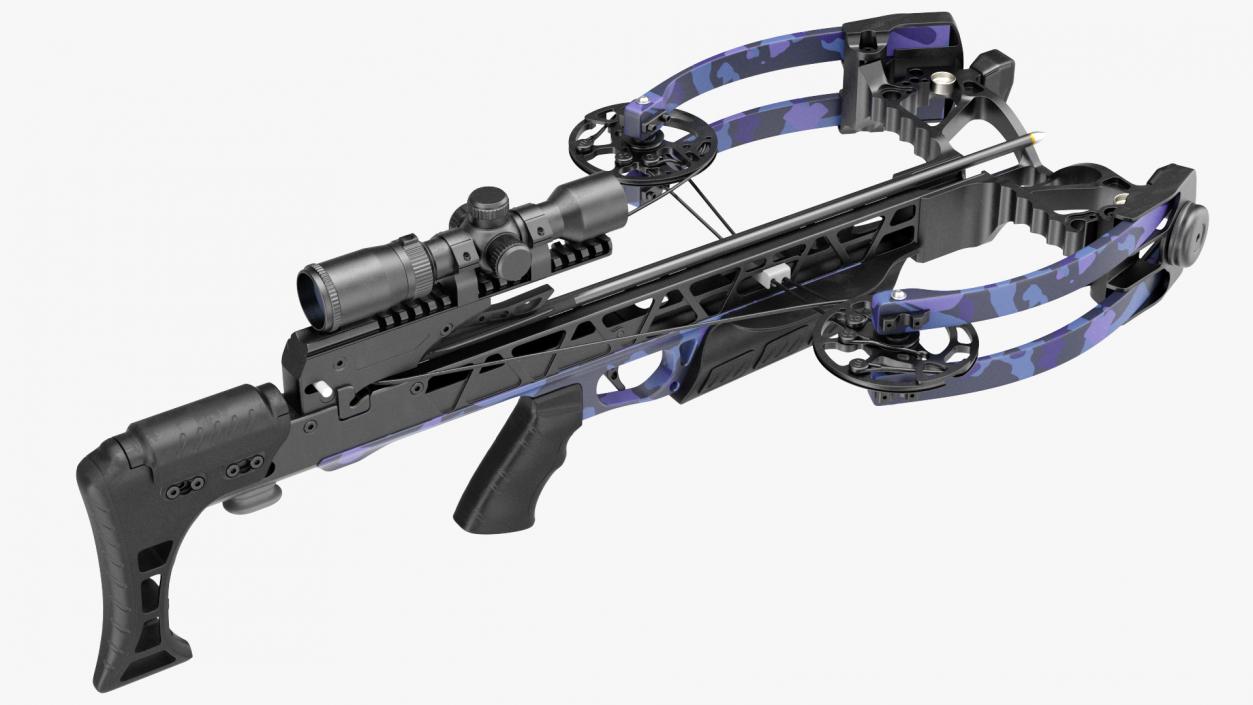 Crossbow Camo Generic with Arrow and Scope 3D