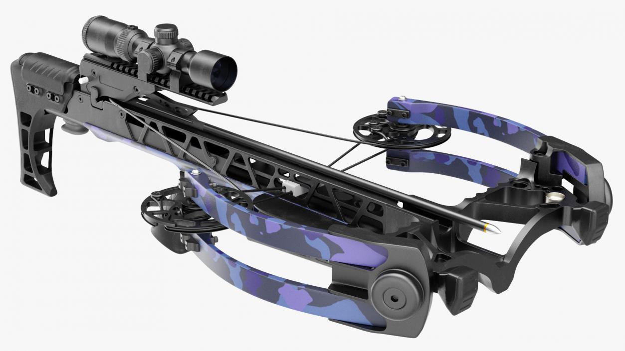 Crossbow Camo Generic with Arrow and Scope 3D