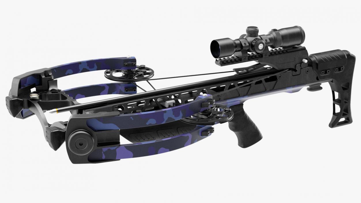 Crossbow Camo Generic with Arrow and Scope 3D