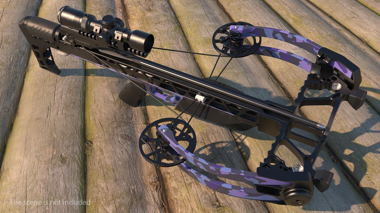 Crossbow Camo Generic with Arrow and Scope 3D