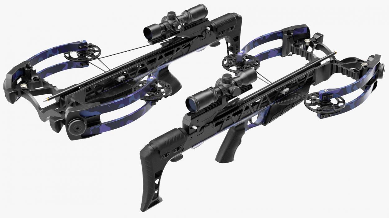 Crossbow Camo Generic with Arrow and Scope 3D