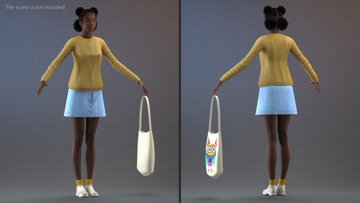 Casual Streetwear Girl Outfit 3D model