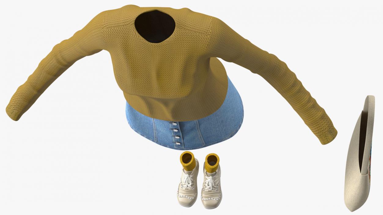 Casual Streetwear Girl Outfit 3D model