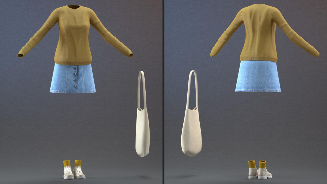 Casual Streetwear Girl Outfit 3D model