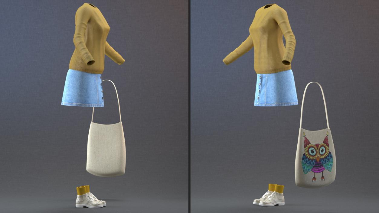 Casual Streetwear Girl Outfit 3D model