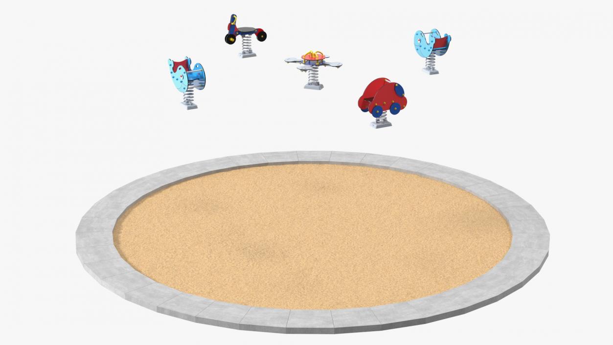 3D Sawdust Child Playground with Spring Swings model