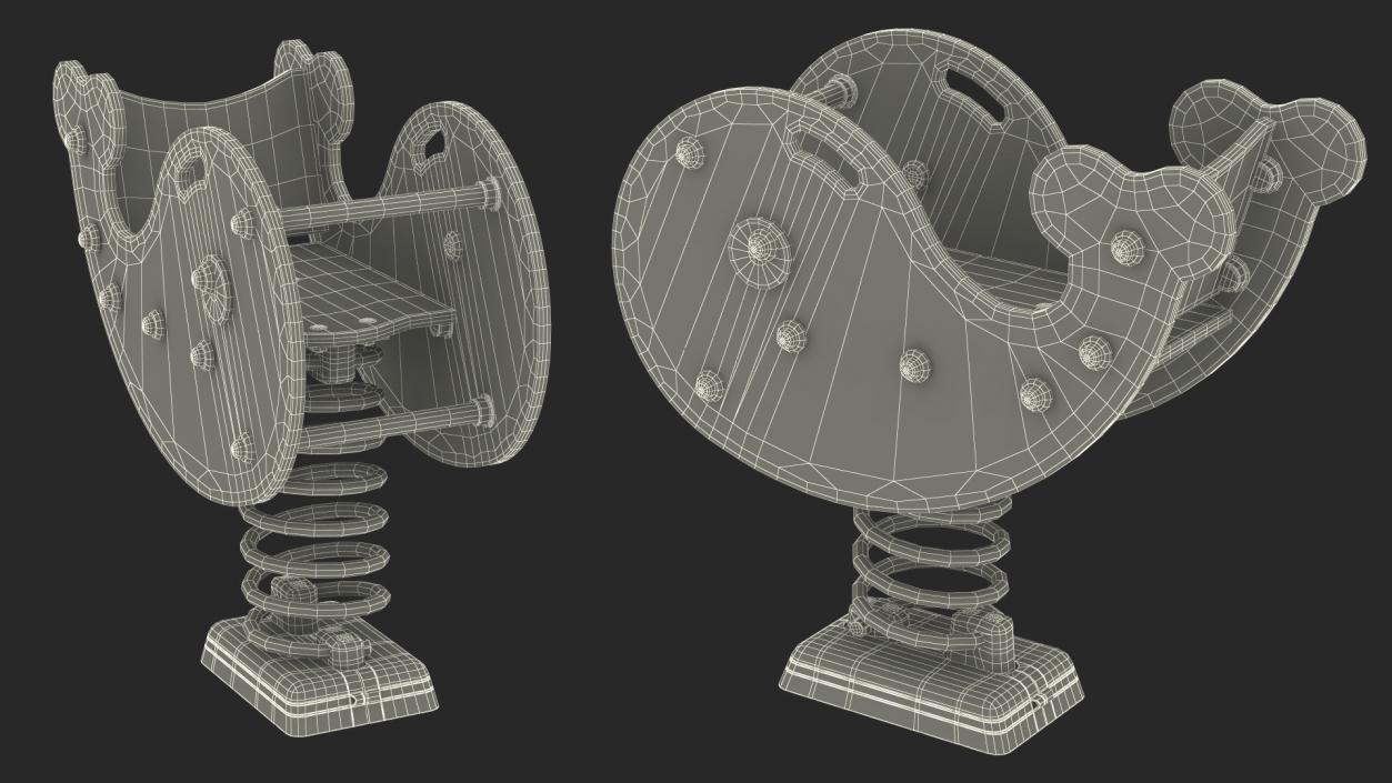 3D Sawdust Child Playground with Spring Swings model