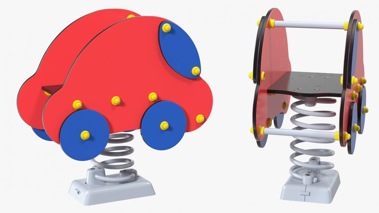 3D Sawdust Child Playground with Spring Swings model