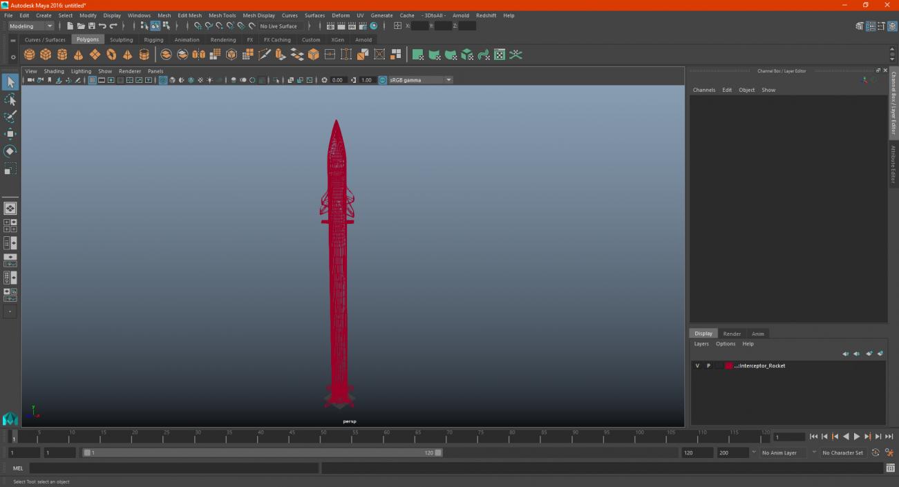 3D Interceptor Rocket model